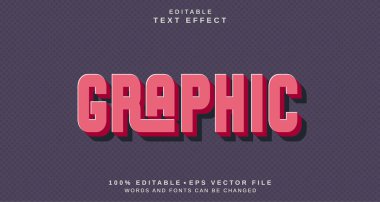 Düzenlenebilir metin biçimi efekti - Kırmızı Grafik metin biçimi teması. projeniz için