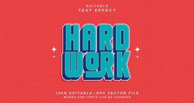 Düzenlenebilir metin biçimi efekti - Sıkı Çalışma metin biçimi teması. projeniz için