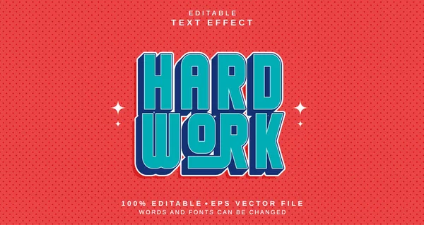 Düzenlenebilir metin biçimi efekti - Sıkı Çalışma metin biçimi teması. projeniz için