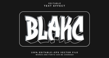 Düzenlenebilir metin biçimi efekti - Siyah ve Beyaz metin biçimi teması. projeniz için