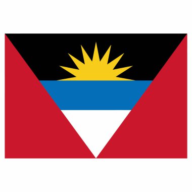 Beyaz arkaplanda Antigua ve Barbuda bayrağı