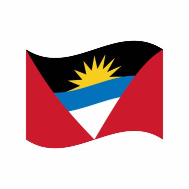 barbuda bayrağı ve resmi amblem vektör çizimi. vektör illüstrasyonu