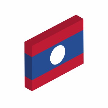 Beyaz arkaplanda laos bayrağı