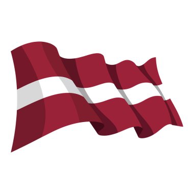 Letonya bayrağı rüzgarda sallanıyor