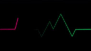 Hayat dolu pembe ve yeşil dijital kalp atışları, yaşam sinyallerini, sağlık izleme ve modern tıp teknolojisinin nabzını sembolize ediyor.