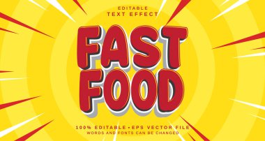 Düzenlenebilir metin tarzı efekti - Fast Food metin biçimi teması. projeniz için