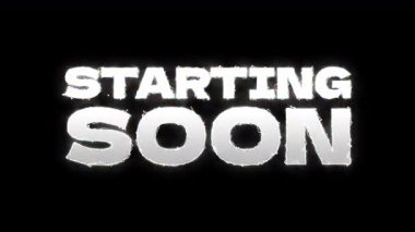 Canlı yayınlar, çevrimiçi etkinlikler ve oyun yayınları için mükemmel dinamik bir 'Yakında Başlamak' metin animasyonu, ilgi çekici bir gösteri öncesi atmosferi yaratıyor.