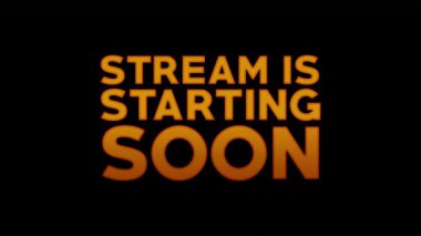 Siyah bir arkaplan üzerine canlı turuncu ve sarı renkli bir animasyon 'STREAM' ı yakında gösterecek '.