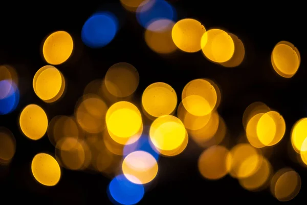 Ідеальний Боке Святкового Новорічно Різдвяного Фону Дефокусовані Абстрактні Жовті Сині — стокове фото