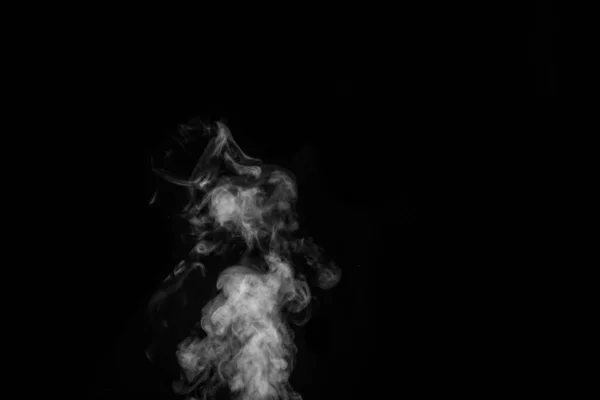 Fumée Blanche Sur Fond Noir Fumée Figurée Sur Fond Sombre — Photo