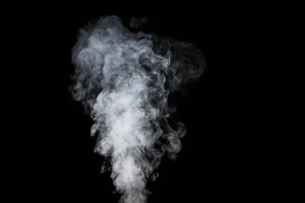 Vapor blanco, humo sobre un fondo negro para añadir a sus imágenes. Perfecto humo, vapor, fragancia, incienso para tus fotos. Crear fotos místicas de Halloween. Fondo abstracto, elemento de diseño —  Fotos de Stock