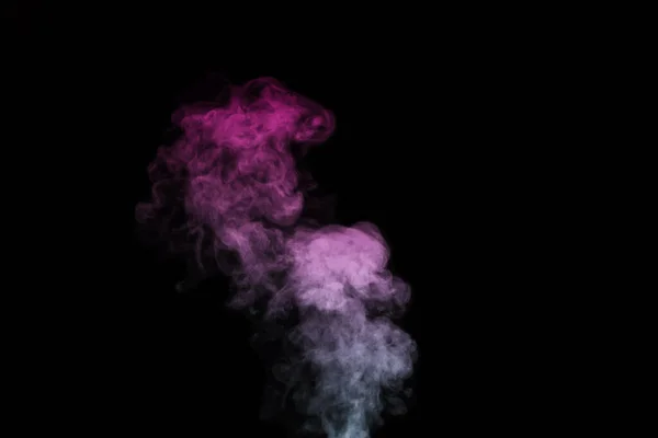 Farbig blau-rosa Dampf, Rauch auf schwarzem Hintergrund für Ihre Fotos. Mystische Halloween-Fotos erstellen. — Stockfoto