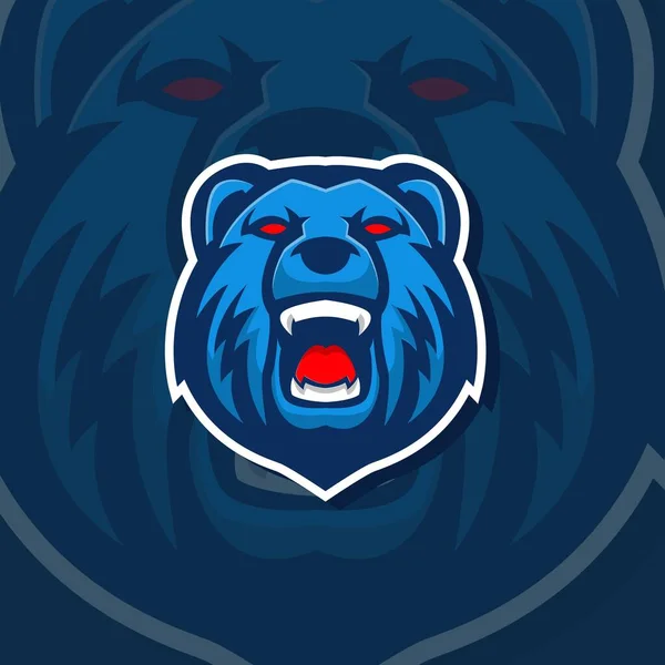 Bear Mascot Gaming Logo Esports Design Vector Modern Illustration Concept —  Vetores de Stock