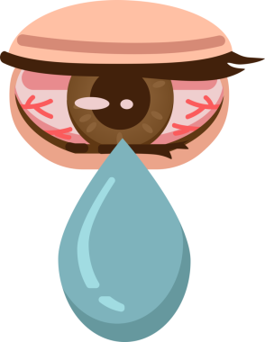 Çizgi film gözlerinden akan mavi gözyaşları