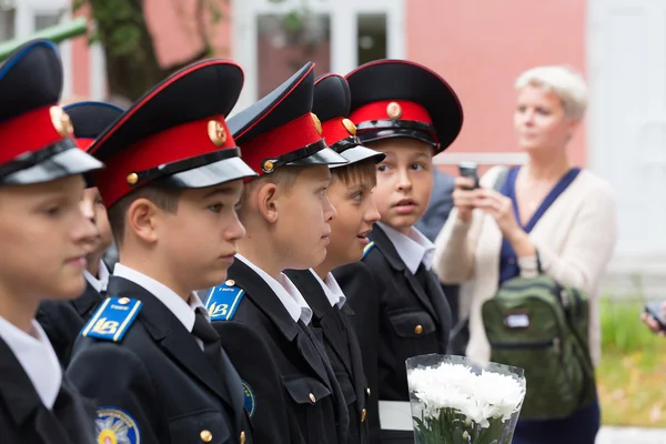Moskova, Rusya - 1 Eylül 2015: Parade 1 Eylül ilk Moskova Cadet Kolordu — Stok fotoğraf