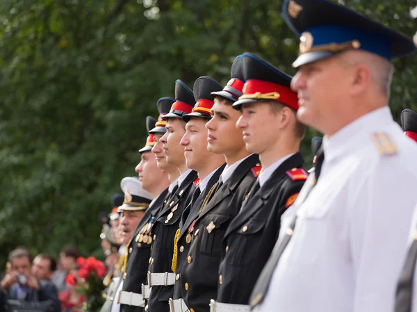 Moskva, Rusko - 1 září 2015: Přehlídka na 1 září v prvním Moskva Cadet Corps — Stock fotografie