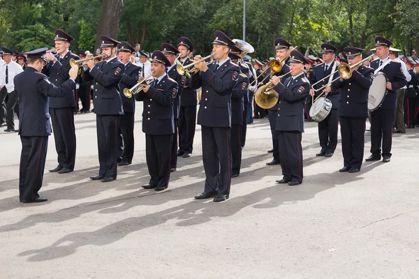 Москва, Російська Федерація - 1 вересня 2015: Парад на 1 вересня в першого Московського кадетського корпусу — стокове фото