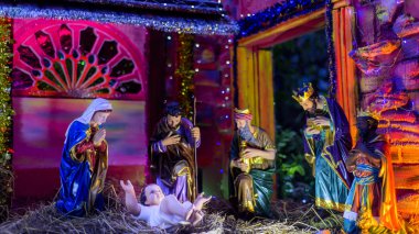 Tayland - 3 Aralık, Maria. Hayat-siz açık nativity sahne