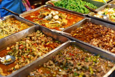 Tayland Gıda marketler yiyecek satın alınmaktadır.