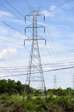 Elektrik kablolu elektrik direği