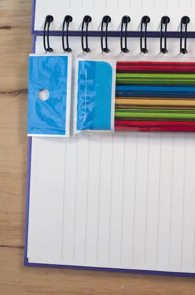 Pencils with notebook — Stock Photo, Image