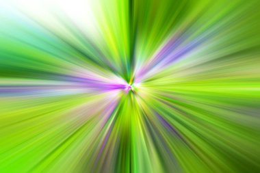 Soyut fraktal yeşil ve birçok renk arkaplanı. Sihirli illüstrasyon, yıldız takibinde hiperuzay hareketi. Patlayan ve genişleyen hareket, parlak ışık arkaplanı patlaması.