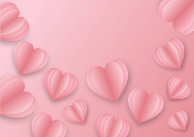 Sevgililer Günü Kalpleri 'nin bir resmi. Pembe arka planda uçan kartpostallar. Aşkın sembolü, kalp arzusu şeklinde.