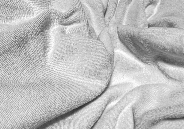 タオルの表面の白いタオルをつぶしたものです 毛布の質感の背景 — ストック写真
