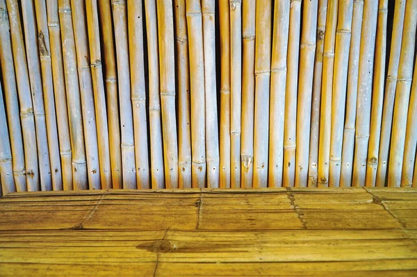 Background of old bamboo wall, bamboo floor and wall texture and background., Bamboo ornamental fence