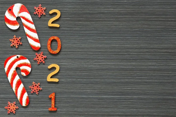 Happy New Year 2021 Celebration Gold Wooden Numbers 2021 Gold — Stock Photo, Image