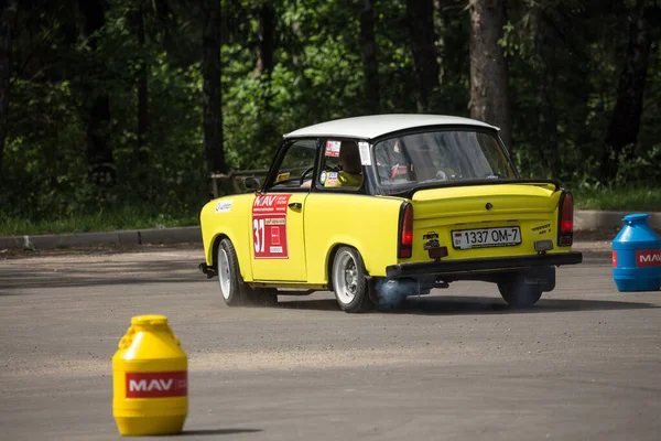 Minsk Bielorrússia 2017 Trabant 601S Antigo Carro Alemanha Oriental Fabricado — Fotografia de Stock