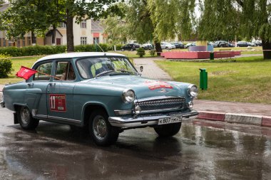 Minsk, Belarus, 11.06.2016. Sovyet otomobil volgası, GAZ21