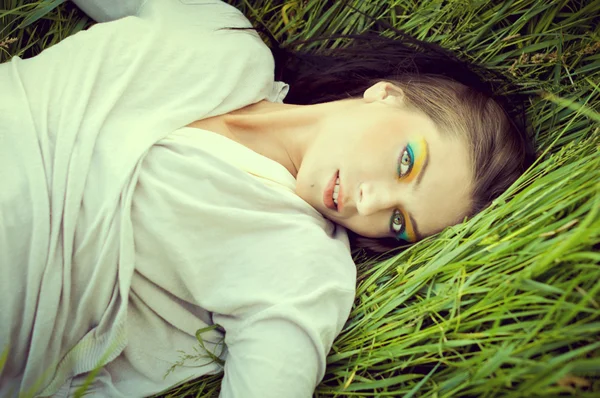 Model with bright make-up — Stock Photo, Image