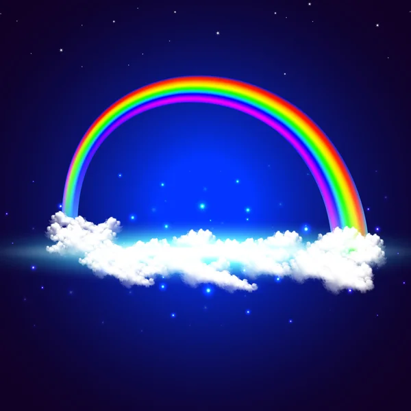 Regnbue over skyerne – Stock-vektor