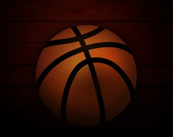 Basket à l'arrière-plan des planches en bois — Image vectorielle
