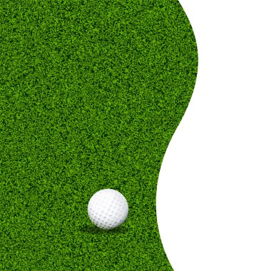 Golf topu yeşil çim üzerinde