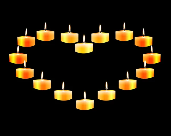 Corazón puso velas — Archivo Imágenes Vectoriales