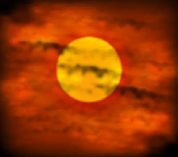 Захід сонця на червоному небі — стоковий вектор