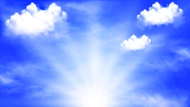 gökyüzünde güneş parlamak