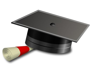 Student hat and scroll clipart