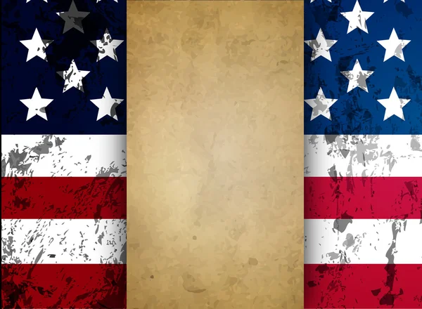 美国国旗背景羊皮纸 — 图库矢量图片