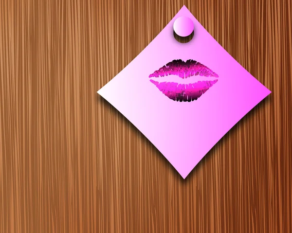 Note avec rouge à lèvres — Image vectorielle