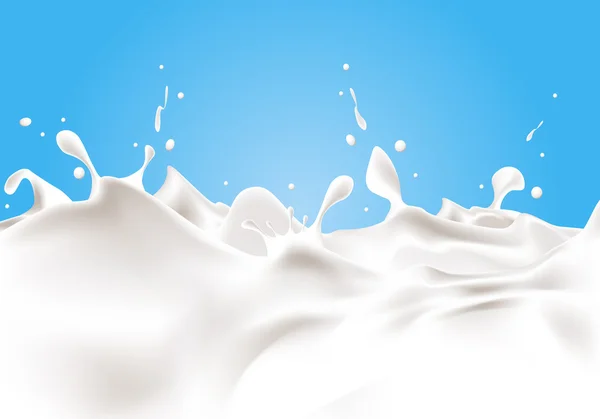 水しぶきで白いミルク — ストックベクタ
