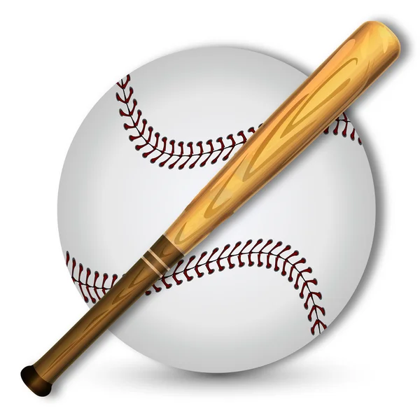 Palla da baseball e bit — Vettoriale Stock