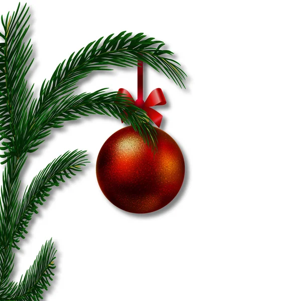 Jul dekoration på en gren av en julgran — Stock vektor