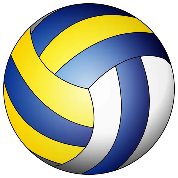 Blue yellow white volleyball — Stock Vector