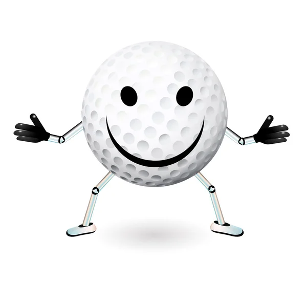 Golf ball smiley — Stock Vector