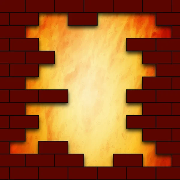 Un trou dans un mur de briques — Image vectorielle