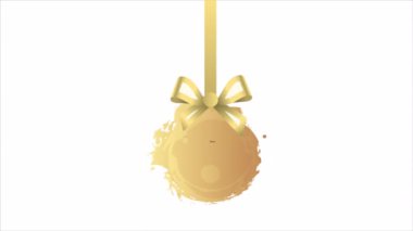 Altın suluboya Noel balosu, sanat videosu illüstrasyonu.