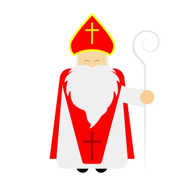 Isolated Character Saint Nicholas Vector Art Illustration — Stock Vector